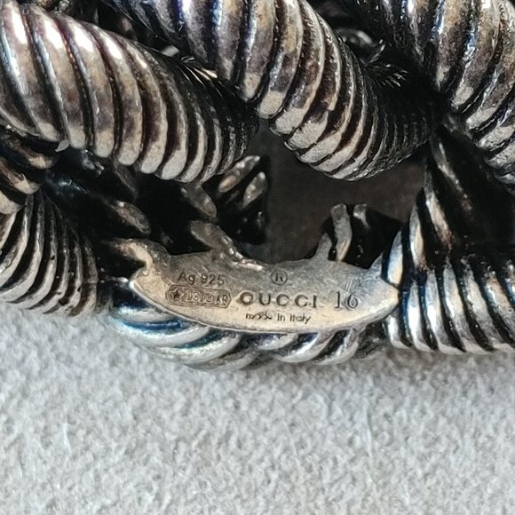 Gucci Interlocking G Chain Ring 925 Sterling Silver Size US 7.5 - Picture 5 of 9